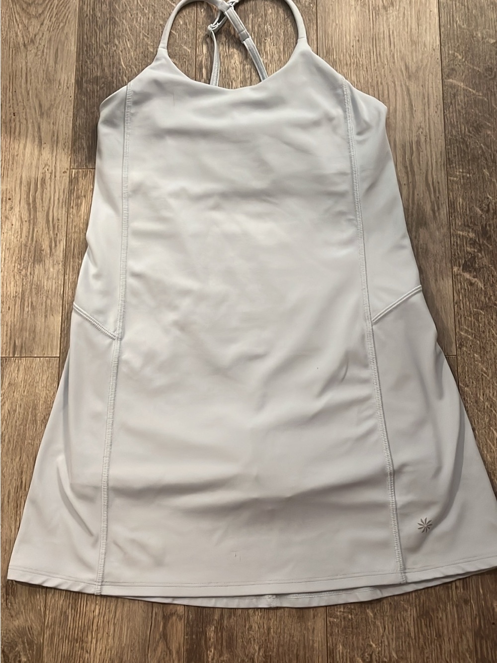 Athleta White Racerback One-Piece Skort  dress.  Light blue color Size 8-10